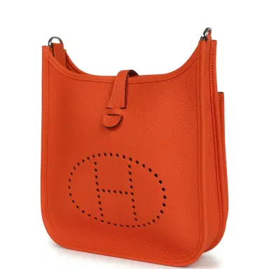 HERMÈS Hermes Evelyne 23 Tangerine Clemence Palladium Hardware | Thumbnail 5 HERMÈS Hermes Evelyne 23 Tangerine Clemence Palladium Hardware | Thumbnail 5