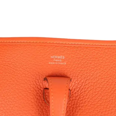 HERMÈS Hermes Evelyne 23 Tangerine Clemence Palladium Hardware | Thumbnail 7 HERMÈS Hermes Evelyne 23 Tangerine Clemence Palladium Hardware | Thumbnail 7