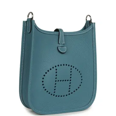 HERMÈS Hermes Evelyne TPM Blue Jean Clemence Palladium Hardware | Thumbnail 2 HERMÈS Hermes Evelyne TPM Blue Jean Clemence Palladium Hardware | Thumbnail 2