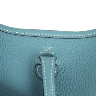 HERMÈS Hermes Evelyne TPM Blue Jean Clemence Palladium Hardware | Thumbnail 7 HERMÈS Hermes Evelyne TPM Blue Jean Clemence Palladium Hardware | Thumbnail 7