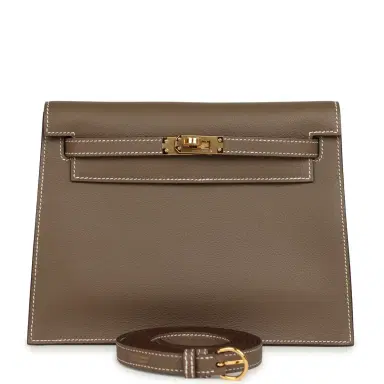HERMÈS Hermes Kelly Danse Etoupe Evercolor Gold Hardware | Thumbnail 1 HERMÈS Hermes Kelly Danse Etoupe Evercolor Gold Hardware | Thumbnail 1
