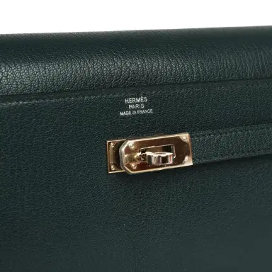 HERMÈS Hermes Kelly Wallet To Go Vert Cypress Chevre Chamkila Electrum Hardware | Thumbnail 7 HERMÈS Hermes Kelly Wallet To Go Vert Cypress Chevre Chamkila Electrum Hardware | Thumbnail 7