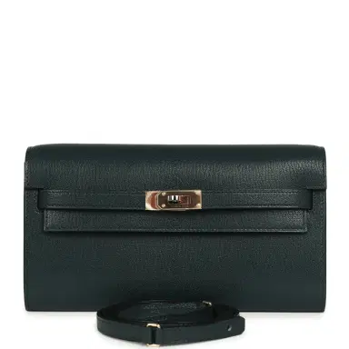 HERMÈS Hermes Kelly Wallet To Go Vert Cypress Chevre Chamkila Electrum Hardware | Thumbnail 1 HERMÈS Hermes Kelly Wallet To Go Vert Cypress Chevre Chamkila Electrum Hardware | Thumbnail 1