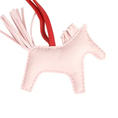 HERMÈS Hermes Rodeo Robeo Coeur Charm PM Rose Darling, Bleu Celeste & Rouge Radieux Milo Lambskin | Thumbnail 5 HERMÈS Hermes Rodeo Robeo Coeur Charm PM Rose Darling, Bleu Celeste & Rouge Radieux Milo Lambskin | Thumbnail 5