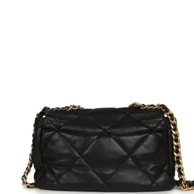 Chanel Pre-owned Chanel Large 19 Flap Bag Black Shiny Lambskin Mixed Metal Hardware | Thumbnail 4 Chanel Pre-owned Chanel Large 19 Flap Bag Black Shiny Lambskin Mixed Metal Hardware | Thumbnail 4