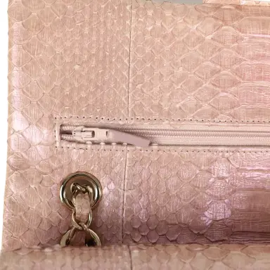 Chanel Pre-owned Chanel Medium Classic Double Flap Bag Iridescent Pink Python Light Gold Hardware | Thumbnail 8 Chanel Pre-owned Chanel Medium Classic Double Flap Bag Iridescent Pink Python Light Gold Hardware | Thumbnail 8