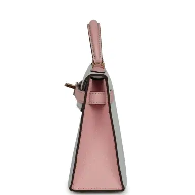 HERMÈS Pre-owned Hermes Special Order (HSS) Kelly Sellier 20 Bleu Brume, Rose Sakura Chevre Permabrass Hardware | Thumbnail 3 HERMÈS Pre-owned Hermes Special Order (HSS) Kelly Sellier 20 Bleu Brume, Rose Sakura Chevre Permabrass Hardware | Thumbnail 3