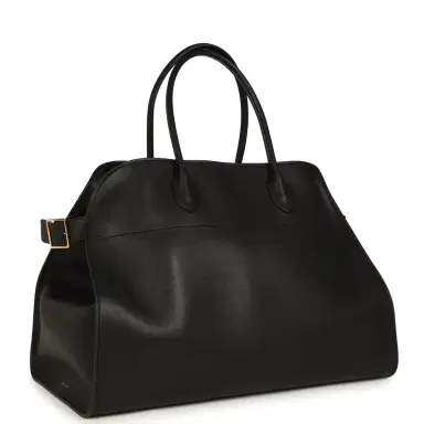 The Row The Row Soft Margaux 17 Bag Black Saddle Gold Hardware | Thumbnail 2 The Row The Row Soft Margaux 17 Bag Black Saddle Gold Hardware | Thumbnail 2