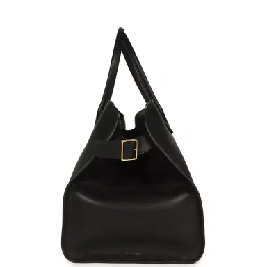 The Row The Row Soft Margaux 17 Bag Black Saddle Gold Hardware | Thumbnail 3 The Row The Row Soft Margaux 17 Bag Black Saddle Gold Hardware | Thumbnail 3