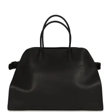 The Row The Row Soft Margaux 17 Bag Black Saddle Gold Hardware | Thumbnail 4 The Row The Row Soft Margaux 17 Bag Black Saddle Gold Hardware | Thumbnail 4