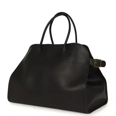 The Row The Row Soft Margaux 17 Bag Black Saddle Gold Hardware | Thumbnail 5 The Row The Row Soft Margaux 17 Bag Black Saddle Gold Hardware | Thumbnail 5