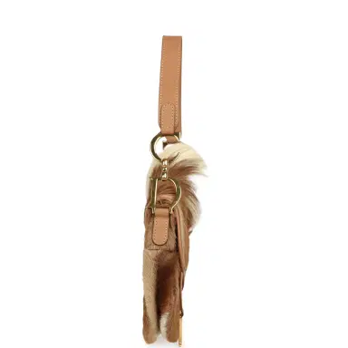 Dior Vintage Christian Dior Mini "Mohawk" Saddle Bag Light Brown, White Pony Hair Gold Hardware | Thumbnail 3 Dior Vintage Christian Dior Mini "Mohawk" Saddle Bag Light Brown, White Pony Hair Gold Hardware | Thumbnail 3