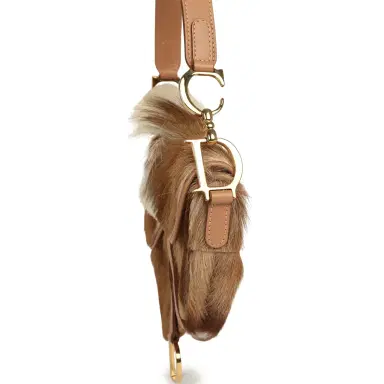 Dior Vintage Christian Dior Mini "Mohawk" Saddle Bag Light Brown, White Pony Hair Gold Hardware | Thumbnail 4 Dior Vintage Christian Dior Mini "Mohawk" Saddle Bag Light Brown, White Pony Hair Gold Hardware | Thumbnail 4