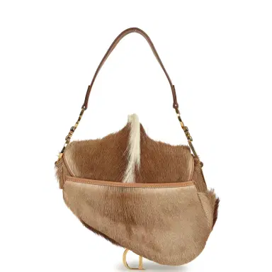 Dior Vintage Christian Dior Mini "Mohawk" Saddle Bag Light Brown, White Pony Hair Gold Hardware | Thumbnail 5 Dior Vintage Christian Dior Mini "Mohawk" Saddle Bag Light Brown, White Pony Hair Gold Hardware | Thumbnail 5