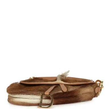 Dior Vintage Christian Dior Mini "Mohawk" Saddle Bag Light Brown, White Pony Hair Gold Hardware | Thumbnail 7 Dior Vintage Christian Dior Mini "Mohawk" Saddle Bag Light Brown, White Pony Hair Gold Hardware | Thumbnail 7
