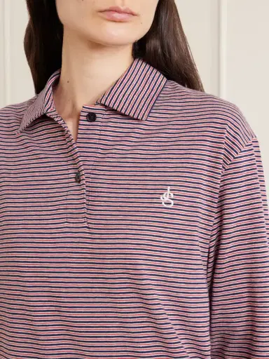 Jil Sander Logo-embroidered Striped Cotton-jersey Polo Shirt | Thumbnail 5 Jil Sander Logo-embroidered Striped Cotton-jersey Polo Shirt | Thumbnail 5
