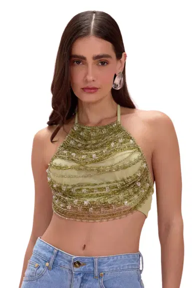 PatBo LINEA BEADED HALTERNECK TOP | Thumbnail 1 PatBo LINEA BEADED HALTERNECK TOP | Thumbnail 1