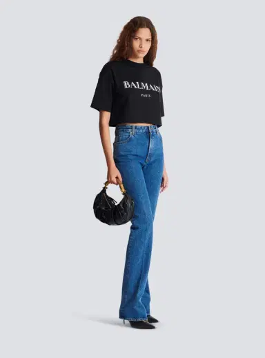 Balmain Boxy cropped T-shirt with print | Thumbnail 2 Balmain Boxy cropped T-shirt with print | Thumbnail 2