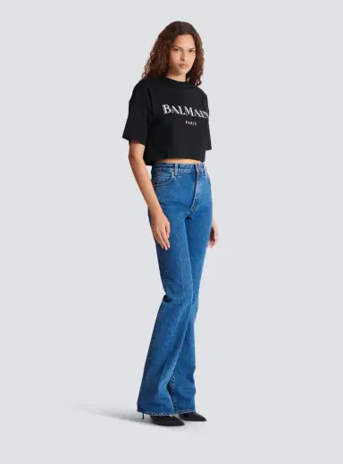 Balmain Boxy cropped T-shirt with print | Thumbnail 3 Balmain Boxy cropped T-shirt with print | Thumbnail 3