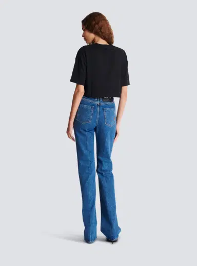 Balmain Boxy cropped T-shirt with print | Thumbnail 4 Balmain Boxy cropped T-shirt with print | Thumbnail 4