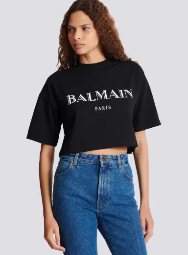 Balmain Boxy cropped T-shirt with print | Thumbnail 5 Balmain Boxy cropped T-shirt with print | Thumbnail 5