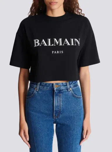 Balmain Boxy cropped T-shirt with print | Thumbnail 7 Balmain Boxy cropped T-shirt with print | Thumbnail 7