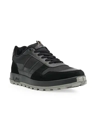 Brioni Men's Mixed-Media Low-Top Sneakers - Black | Thumbnail 3 Brioni Men's Mixed-Media Low-Top Sneakers - Black | Thumbnail 3