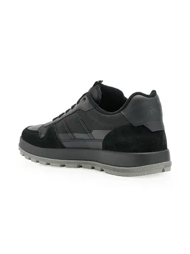 Brioni Men's Mixed-Media Low-Top Sneakers - Black | Thumbnail 4 Brioni Men's Mixed-Media Low-Top Sneakers - Black | Thumbnail 4