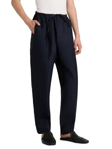 Bottega Veneta Men's Cotton-Silk Drawstring Trousers | Thumbnail 4 Bottega Veneta Men's Cotton-Silk Drawstring Trousers | Thumbnail 4
