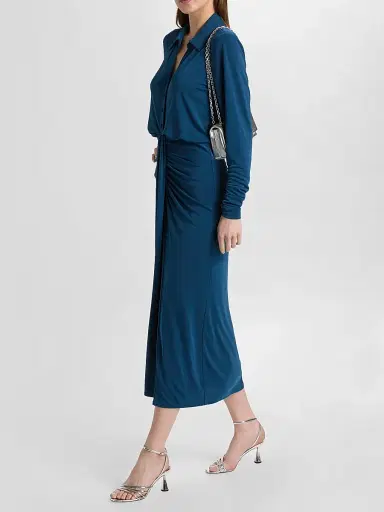 Cinq à Sept Women's Seferina Midi-Shirtdress - Night Opal | Thumbnail 2 Cinq à Sept Women's Seferina Midi-Shirtdress - Night Opal | Thumbnail 2