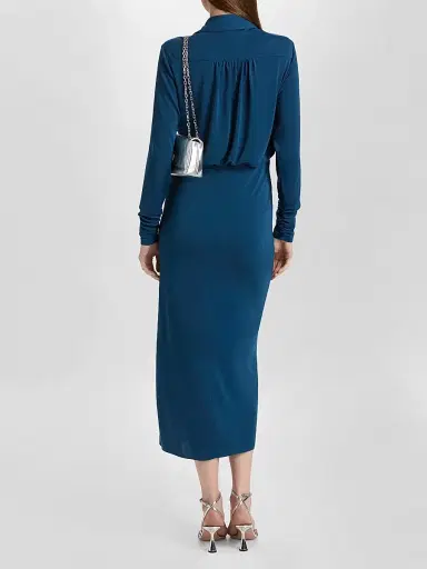 Cinq à Sept Women's Seferina Midi-Shirtdress - Night Opal | Thumbnail 5 Cinq à Sept Women's Seferina Midi-Shirtdress - Night Opal | Thumbnail 5