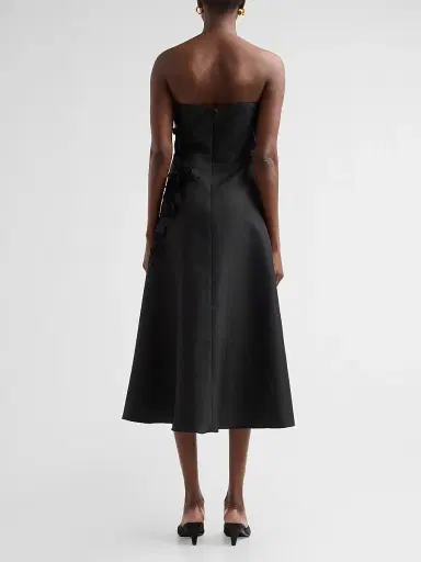 BADGLEY MISCHKA Women's Floral Applique Strapless Cocktail Dress | Thumbnail 3 BADGLEY MISCHKA Women's Floral Applique Strapless Cocktail Dress | Thumbnail 3