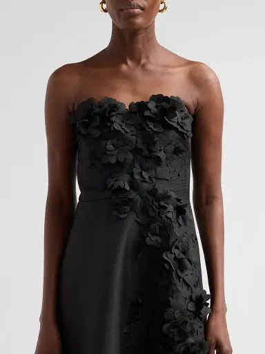 BADGLEY MISCHKA Women's Floral Applique Strapless Cocktail Dress | Thumbnail 5 BADGLEY MISCHKA Women's Floral Applique Strapless Cocktail Dress | Thumbnail 5