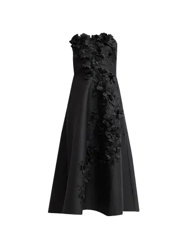 BADGLEY MISCHKA Women's Floral Applique Strapless Cocktail Dress | Thumbnail 1 BADGLEY MISCHKA Women's Floral Applique Strapless Cocktail Dress | Thumbnail 1