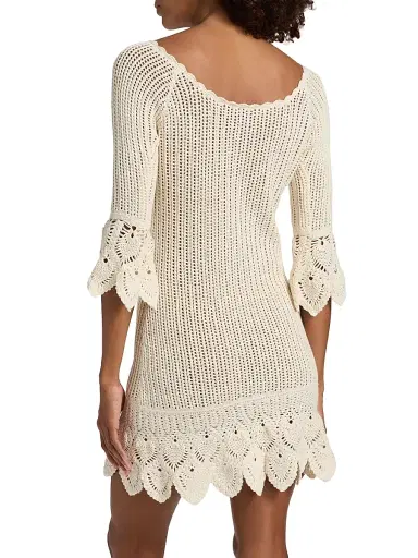LoveShackFancy Women's Krisella Crochet-Knit Cotton Minidress - | Thumbnail 5 LoveShackFancy Women's Krisella Crochet-Knit Cotton Minidress - | Thumbnail 5