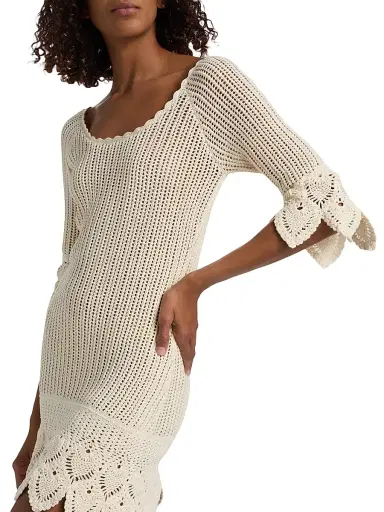 LoveShackFancy Women's Krisella Crochet-Knit Cotton Minidress - | Thumbnail 6 LoveShackFancy Women's Krisella Crochet-Knit Cotton Minidress - | Thumbnail 6