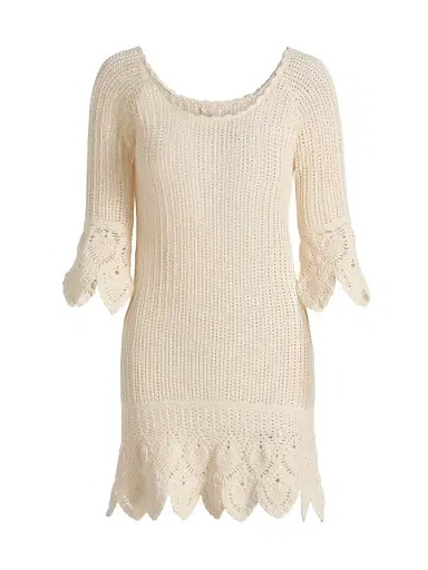 LoveShackFancy Women's Krisella Crochet-Knit Cotton Minidress - | Thumbnail 1 LoveShackFancy Women's Krisella Crochet-Knit Cotton Minidress - | Thumbnail 1
