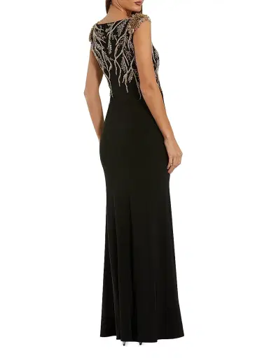Mac Duggal Women's Branch-Embellished Jersey Column Gown | Thumbnail 2 Mac Duggal Women's Branch-Embellished Jersey Column Gown | Thumbnail 2