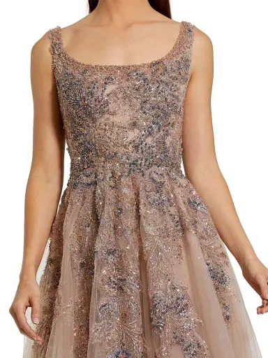Mac Duggal Women's Embellished Fit & Flare Tulle Gown | Thumbnail 3 Mac Duggal Women's Embellished Fit & Flare Tulle Gown | Thumbnail 3