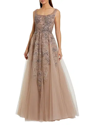 Mac Duggal Women's Embellished Fit & Flare Tulle Gown | Thumbnail 1 Mac Duggal Women's Embellished Fit & Flare Tulle Gown | Thumbnail 1