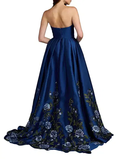 Mac Duggal Women's Embroidered Mikado Strapless Gown | Thumbnail 2 Mac Duggal Women's Embroidered Mikado Strapless Gown | Thumbnail 2