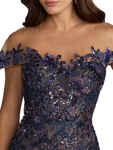 Mac Duggal Women's Embellished Lace Trumpet Gown | Thumbnail 3 Mac Duggal Women's Embellished Lace Trumpet Gown | Thumbnail 3