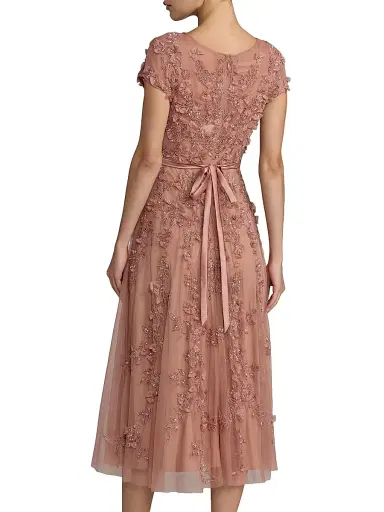 Mac Duggal Women's Embellished Mesh A-Line Cocktail Dress | Thumbnail 2 Mac Duggal Women's Embellished Mesh A-Line Cocktail Dress | Thumbnail 2