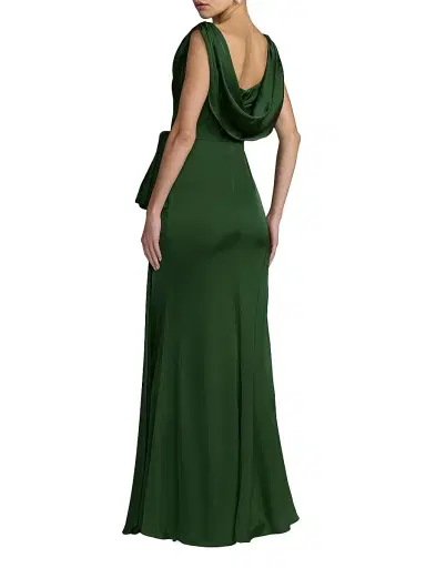 Mac Duggal Women's Charmeuse Sleeveless Cowlneck Gown | Thumbnail 2 Mac Duggal Women's Charmeuse Sleeveless Cowlneck Gown | Thumbnail 2