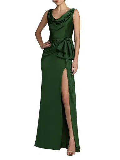 Mac Duggal Women's Charmeuse Sleeveless Cowlneck Gown | Thumbnail 1 Mac Duggal Women's Charmeuse Sleeveless Cowlneck Gown | Thumbnail 1