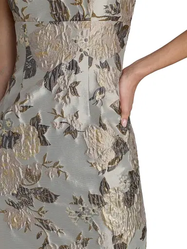 Mac Duggal Women's Floral Brocade Sheath Cocktail Dress | Thumbnail 3 Mac Duggal Women's Floral Brocade Sheath Cocktail Dress | Thumbnail 3