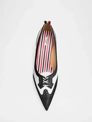 Thom Browne Women's Wingtip 50MM Leather Kitten Heels | Thumbnail 4 Thom Browne Women's Wingtip 50MM Leather Kitten Heels | Thumbnail 4