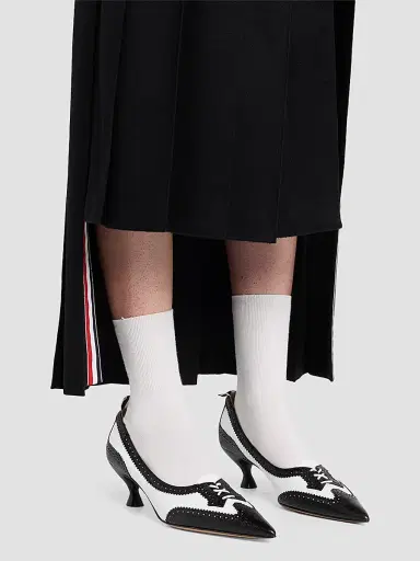 Thom Browne Women's Wingtip 50MM Leather Kitten Heels | Thumbnail 6 Thom Browne Women's Wingtip 50MM Leather Kitten Heels | Thumbnail 6