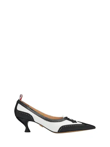 Thom Browne Women's Wingtip 50MM Leather Kitten Heels | Thumbnail 1 Thom Browne Women's Wingtip 50MM Leather Kitten Heels | Thumbnail 1