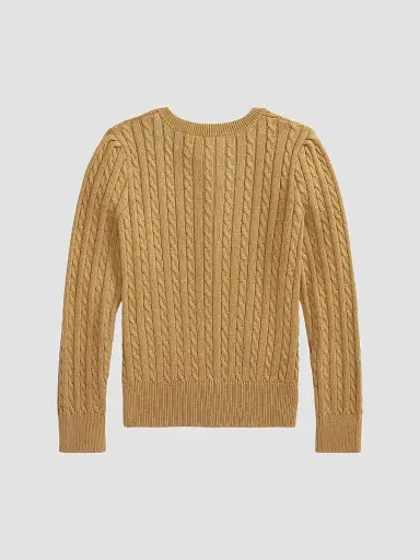 Polo Ralph Lauren Little Girl's & Girl's Polo Bear Cable-Knit Cardigan - Berkshire Tan | Thumbnail 2 Polo Ralph Lauren Little Girl's & Girl's Polo Bear Cable-Knit Cardigan - Berkshire Tan | Thumbnail 2
